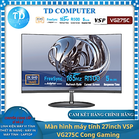 Mua Màn hình máy tính 27inch VSP VG275C Cong Gaming (27  VA 2K 165Hz  HDMI+DisplayPort) - Hàng chính hãng TECH VISION phân phối