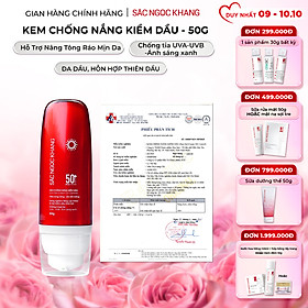 [Mới] Kem Chống Nắng Kiềm Dầu SẮC NGỌC KHANG 50g - bảo vệ toàn diện, kiểm soát bóng dầu hiệu quả