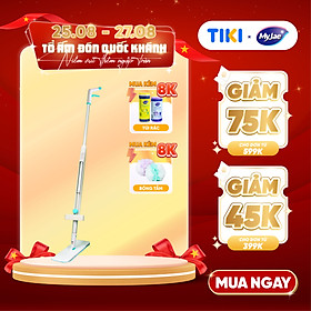 [Tặng Bông Lau] Cây Lau Nhà MyJae Sợi Microfiber Tự Vắt Phun Sương Xoay 360 Độ Thông Minh 138cm
