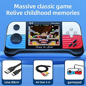 G9 retro di động mini cầm tay máy chơi trò chơi video chơi trò chơi dài 8-bit 3,0 inch LCD Trò chơi màu sắc Người chơi Game Intule 666 Trò chơi Màu quà trẻ em: Red Blue 1 Tay cầm