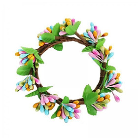 2xEaster Candle Rings Wreath Candleholder Decorations for Party Festival 10cm