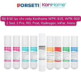 Combo 9 lõi lọc nước Korihome chính hãng cho máy lọc nước Korihome WPK-915,  WPK-910 nhập khẩu Hàn Quốc