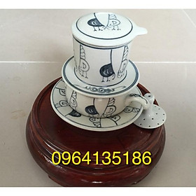 Mua Phin pha cà phê men rạn vẽ đàn gà gốm sứ Bát Tràng
