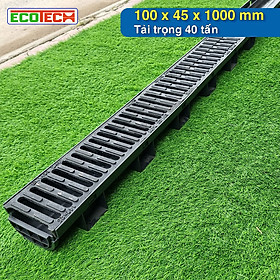 CỐNG THOÁT NƯỚC LẮP GHÉP ECO-Drain ID 100x45x1000 100x100x1000 100x150x1000 - Nắp Gang đúc. Hiệu suất thoát nước cao - Tải trọng lớn - Thẩm mỹ - Dễ lắp đặt - Tiết kiệm chi phí thi công