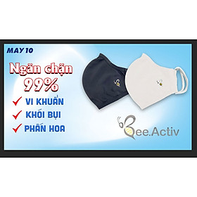 Khẩu trang vải 3 lớp kháng khuẩn Bee chính hãng May 10