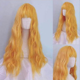 Tóc giả vàng nghệ️ cao cấp tặng lưới chùm tóc