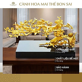 Cành hoa Mai thế Bon sai mạ vàng 2 in 1