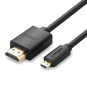 Hình ảnh Ugreen UG30103HD127TK 2M màu Đen Cáp chuyển đổi Micro HDMI sang HDMI thuần đồng - HÀNG CHÍNH HÃNG