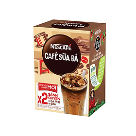 Hình ảnh Cà phê hòa tan Nescafé 3in1 cà phê sữa đá (Hộp 10 gói x 24 g)
