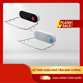 Kệ Treo Chậu Nhà Tắm Dán Tường - Giá Để Đồ Có Móc Treo Đa Năng, Có Thể Gấp Gọn, Chịu Lực Tốt