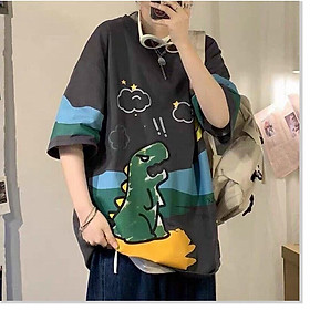 Áo thun tay lỡ form rộng KHỦNG LONG CỰC ĐẸP HOT HÈ TREND 2021 VINA FASHION