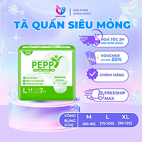 Combo 3 gói Tã/Bỉm Quần Người Lớn, Người Già Peppy Siêu Mỏng, Siêu Thấm, Mềm Mại, Kháng Khuẩn Size M8/L7/XL8