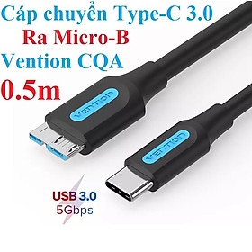 Cáp sạc và truyền dữ liệu type-c 3.0 ra micro b vention cqabf - hàng chính hãng