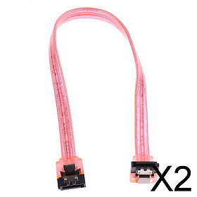 2xSATA III 6.0 Gbps Cable with Locking Latch and 1 x 90-Degree Plug Pink