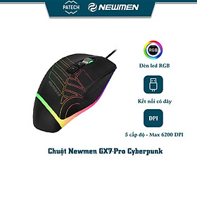 Mua Chuột máy tính có dây Newmen GX7-PRO 6200DPI phong cách Cyberpunk bất đối xứng - Hàng chính hãng