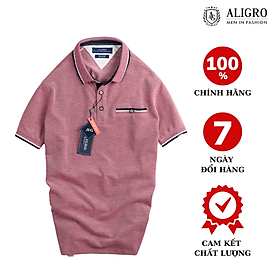 Áo polo nam cộc tay trơn màu hồng aligro ALGPLO42