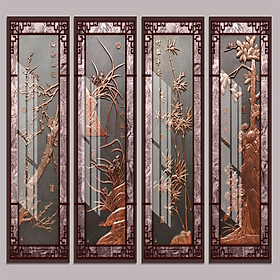 Mua Bộ 4 - Tranh treo tường - Trang trí phòng khách/Tứ quý 3D/Gỗ MDF Hàn Quốc/Chống ẩm mốc  mối mọt T3M-2304