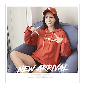 Áo hoodie vải siêu mịn Hàn Quốc ulzzang girl có nón