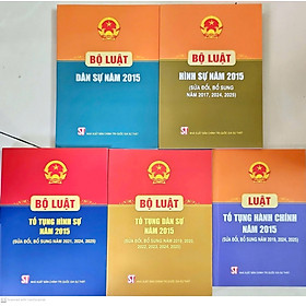 Sách Combo 5 cuốn sách Bộ Luật Dân Sự + Bô Luật Tố Tụng Dân Sự + Luật Tố Tụng Hành Chính + Bộ Luật Hình Sự + Bộ Luật Tố Tụng Hình sự (hiện hành)