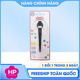 Nhíp Nhổ Lông Mày Thép Không Gỉ Sweet Rabbit Geisha Shiawase (Màu Đen - 1 Cái)