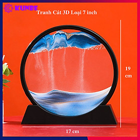 Mua Tranh Cát Chảy Chuyển Động 3D KUNBE Nhiều Mẫu Trang Trí Nhà Cửa Bàn Làm Việc  Giảm Stress - Màu xanh dương - Tròn Viền Đen 7inc