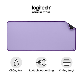 Bàn di chuột cỡ lớn Logitech Desk Mat - Đế cao su chống trượt, lướt dễ dàng, bề mặt chống đổ tràn, bền bỉ, nhỏ gọn - Hàng chính hãng