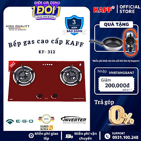 Bộ Bếp ga âm đỏ sang trọng KAFF KF- 312 bao gồm: Bếp ga + chảo chống dính cao cấp + bộ van ga - Hàng chính hãng