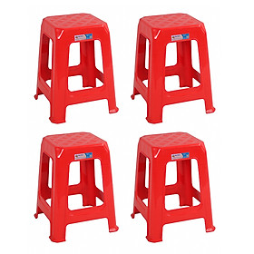 Combo 4 Ghế Nhựa Cao Cấp SEOUL Qui Phúc - Chân Ghế Được Trang Bị Lớp Cao Su Chống Trơn Trượt, Chống Trầy - Sản Xuất Từ 100% Nhựa Chính Phẩm