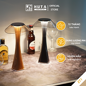 Đèn Led Để Bàn Quầy Bar Nhà Hàng Huta ET1 Cảm Ứng Tích Điện Pin Sạc Điều Chỉnh Độ Sáng, 3 Màu Sắc Ánh Sáng, Decor Trang Trí Quán Cà Phê, Lounge