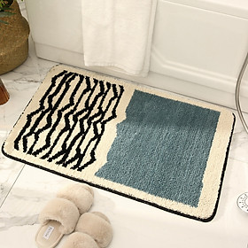 Thảm lau chân nhà tắm sợi cotton siêu thấm nước chống trơn trượt - Hàng nhập khẩu - 40cm x 60 cm - Mẫu 6