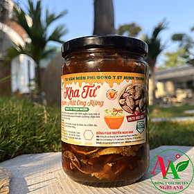 Hộp 600gr Kha Tử - Chiêu Liêu ngâm mật ong rừng 4 mùa Đông Y Nghi Anh khắc tinh của các loại ho, bổ phế thanh họng tốt cho mọi lứa tuổi