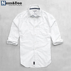 Áo sơ mi nam tay dài trắng công sở đi tiệc vải oxford denim có túi cao cấp SM02