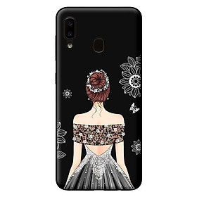 Ốp in cho Samsung Galaxy A20 mẫu Cô Gái Váy Xám - Hàng chính hãng