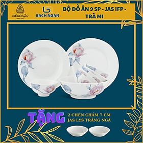 Bộ đồ ăn 9 sản phẩm Jasmine IFP - Trà Mi - Gốm sứ cao cấp Minh Long I