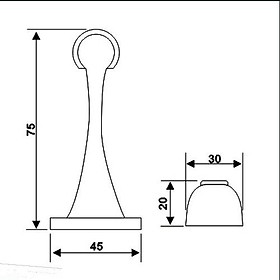 Mua Chặn cửa nam châm dạng phễu 45*78mm  Glaze-inox 304