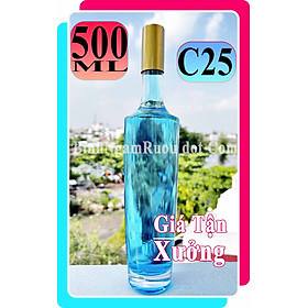 [Mua 7 Tặng 1 ] C25 Chai Đựng Rượu Thủy Bóng Chày 500ml - Đẹp Cao Cấp - Nắp Kín Thủy Tinh Trong - Tặng Biếu Sang Trọng