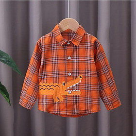 ST36 Size 90-130 Áo sơ mi bé trai (áo dài tay cotton 100% thấm hút mồ hôi tốt Thời trang trẻ Em