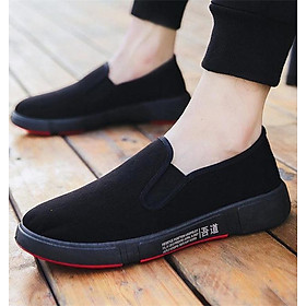 Giày Lười Slip-On Nam Vải Mềm Êm Thiết Kế Nam Tính - 3156N - Đen Full