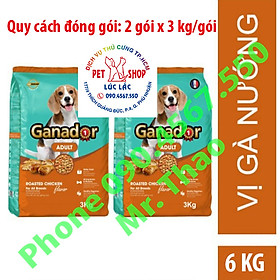 Combo 2 gói thức ăn cho chó trưởng thành Ganador vị gà nướng Adult Roasted Chicken Flavor 3kg