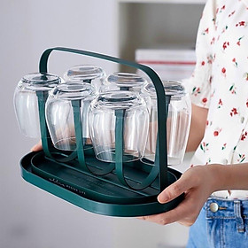 Mua giá úp cốc khay cắm cốc sơn tĩnh điện màu xanh cổ vịt có khay hấng nước