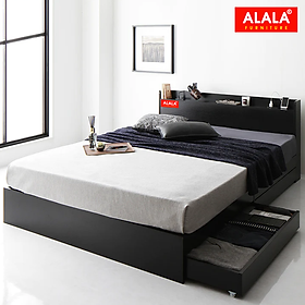 Giường ngủ ALALA04 + 2 hộc kéo / Miễn phí vận chuyển và lắp đặt/ Đổi trả 30 ngày/ Sản phẩm được bảo hành 5 năm từ thương hiệu ALALA/ Chịu lực 700kg