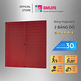 Bộ 2 Bảng treo dụng cụ Pegboard kim loại đứng 80×40cm - Chất liệu kim loại sơn tĩnh điện - Giúp lưu trữ dụng cụ trực quan, dễ tìm kiếm