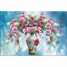 Mua Tranh Đính Đá Bình Hoa Đẹp ( Chưa Đính)