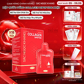 (New) Nước uống Collagen dipeptide 15 túi Sắc Ngọc Khang tinh khiết nhập khẩu từ Nhật Bản, đạt chuẩn hàm lượng hấp thụ nhanh & vượt trội giúp trẻ hóa làn da - săn chắc và sáng mịn