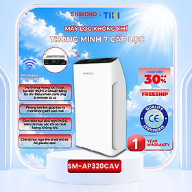 Máy Lọc KK SHIMONO SM-AP320CAV 7 Cấp Diệt Khuẩn Bụi Mịn PM0,3 Lọc UV, Ion Âm BH 1 Năm Hàng chính hãng