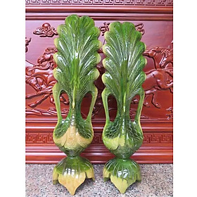 CẶP CHIM CÔNG LÀM TỪ GỖ ĐỔI MÀU CAO 65CM X 20CM