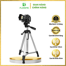 Gậy 3 Chân Máy Ảnh Chụp Hình Selfie Tự Sướng Tripod Floveme - 3366 cao 150cm Kèm Giá Đở Điện Thoại - 3. cách xoay, 360 độ -  Hàng chính hãng