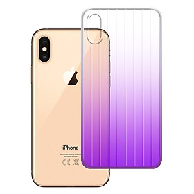 Ốp Lưng Chống Sốc cho điện thoại Iphone XS Max - Silicon dẻo, Sọc vali, màu Ombre chuyển sắc - Màu Tím - Hàng Chính Hãng