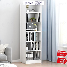 Hình ảnh Giá Kệ Sách Để Sàn 5 Tầng Gỗ Cao Cấp Màu Trắng FIVO Mã FB70 Gỗ MDF Phủ Melamine Chống Thấm Bề Mặt Phù Hợp Với Nhiều Không Gian