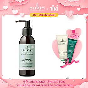 Gel Rửa Mặt Sạch Da Dành Cho Da Mụn Sukin Blemish Control Clearing Facial Wash 125ml